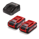 Einhell 4511631+4514095 Power X-Change Plus 18v 3.0Ah Battery Twin Pack with Charger