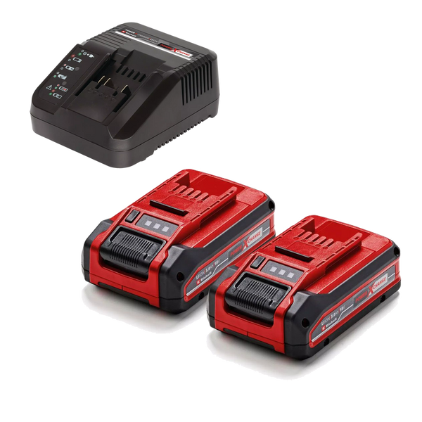 Einhell 4511631+4514095 Power X-Change Plus 18v 3.0Ah Battery Twin Pack with Charger