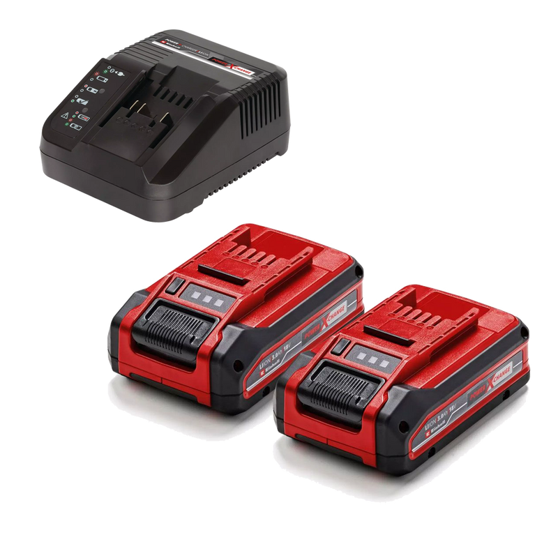 Einhell 4511631+4514095 Power X-Change Plus 18v 3.0Ah Battery Twin Pack with Charger