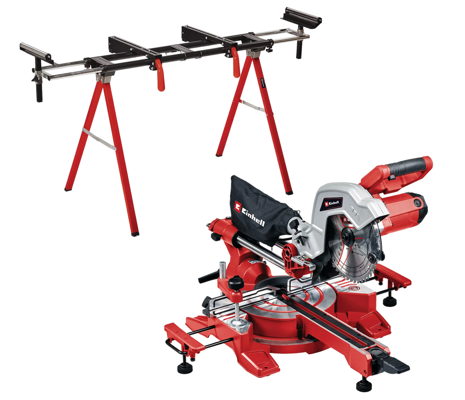 Einhell 4300380+4310614 TC-SM 216 Sliding Mitre Saw with MSS 1608 Mitre Saw Stand