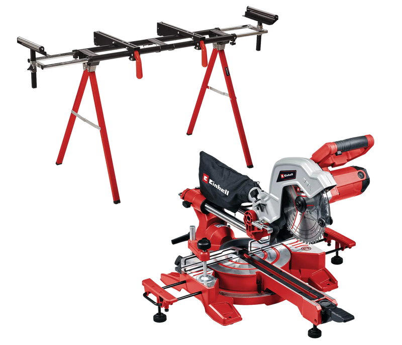 Einhell 4300380+4310614 TC-SM 216 Sliding Mitre Saw with MSS 1608 Mitre Saw Stand