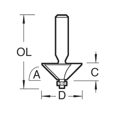 Trend Tools MB/05X1/4TC Mini Guided Chamfer 45 Degree X 14.3Mm Diameter