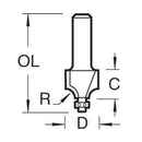 Trend Tools MB/06X1/4TC Mini Guided Round Over Radius 2.4Mm X 9.5Mm