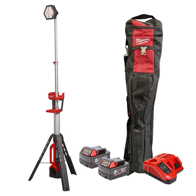Milwaukee 4933451895 M18 SAL-502B LED stand Work Light 2x Battery