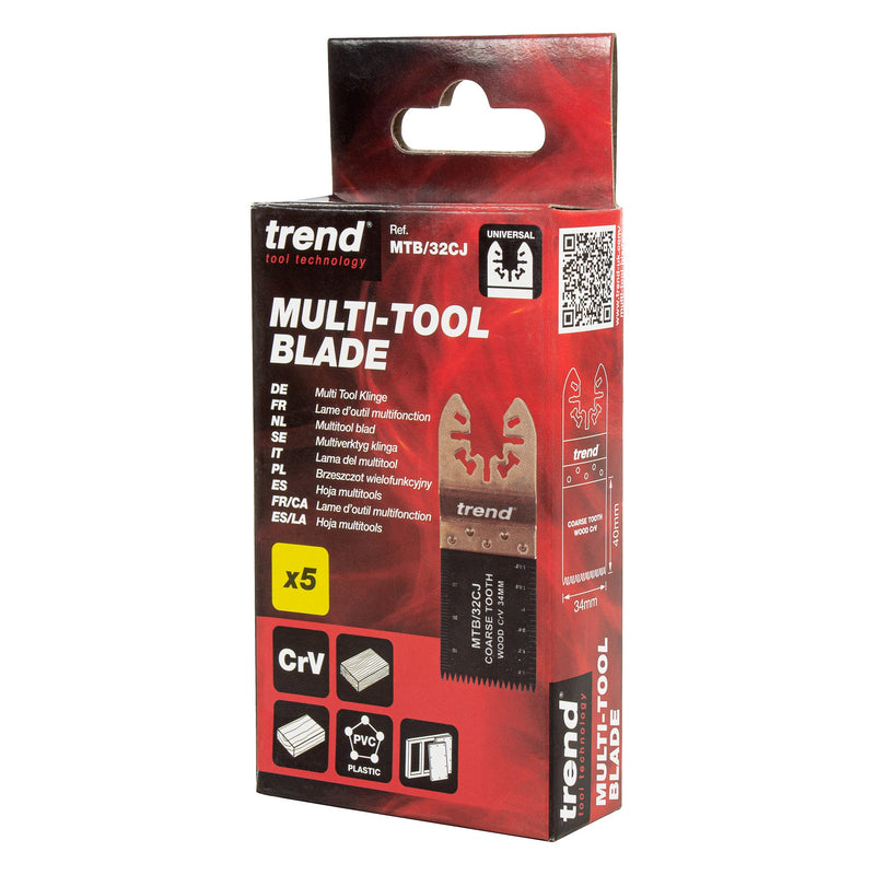Trend Tools MTB/32CJ Universal 34Mm Coarse Tooth Crv Japanese Multi-Tool Blades, 5 Pack