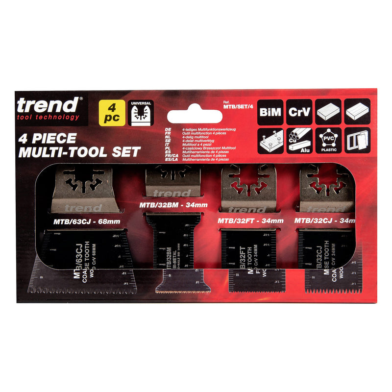 Trend Tools MTB/SET/4 Universal Multi-Tool Blade Set, 4Pc