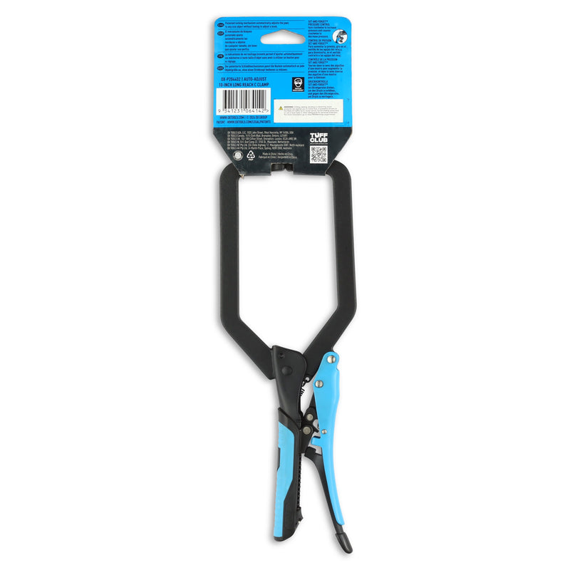 OX Hand Tools P204402 Auto Adjust 10-Inch Long Reach C Clamp - Gripped