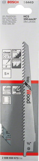 Bosch 2608650673 S 644 D Top for Wood Reciprocating Saw Blade For reciprocating saws