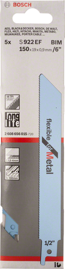 Bosch 2608656015 S 922 EF Flexible for Metal Reciprocating Saw Blade For reciprocating saws