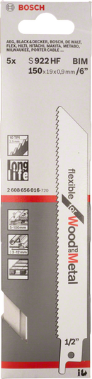 Bosch 2608656016 S 922 HF Flexible for Wood and Metal Reciprocating Saw Blade For reciprocating saws