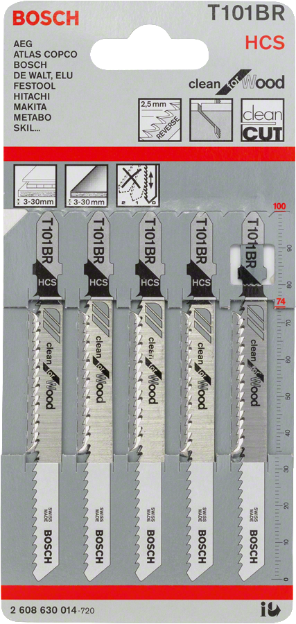 Bosch 2608630014 T 101 BR Clean for Wood Jigsaw Blade For jigsaws