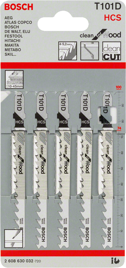 Bosch 2608630032 T 101 D Clean for Wood Jigsaw Blade For jigsaws