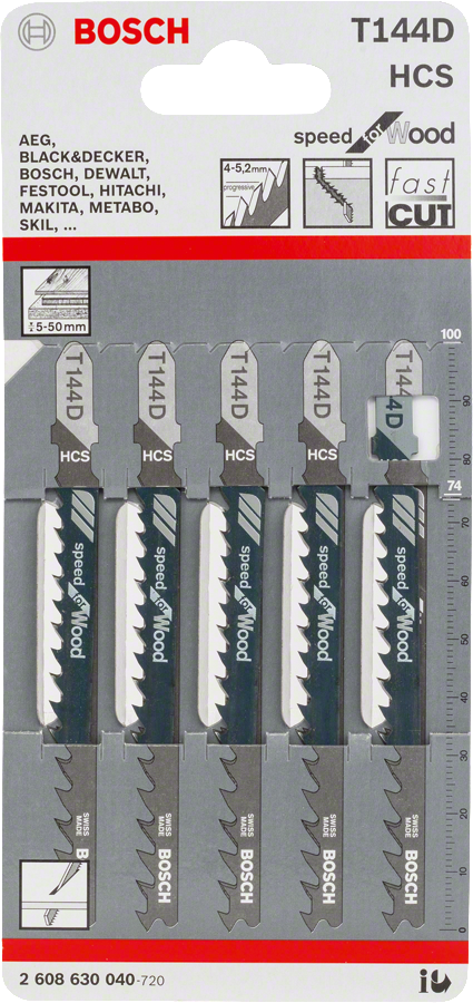 Bosch 2608630040 T 144 D Speed for Wood Jigsaw Blade For jigsaws
