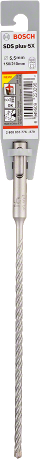 Bosch 2608833776 PRO SDS plus-5X Hammer Drill Bit For rotary hammer drills 5.5 x 150 x 210 mm