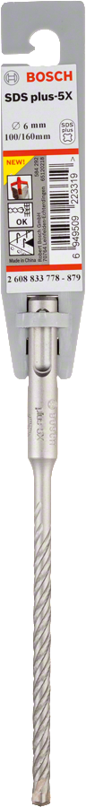 Bosch 2608833778 PRO SDS plus-5X Hammer Drill Bit For rotary hammer drills 6 x 100 x 160 mm