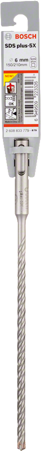 Bosch 2608833779 PRO SDS plus-5X Hammer Drill Bit For rotary hammer drills 6 x 150 x 210 mm