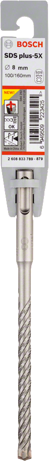 Bosch 2608833789 PRO SDS plus-5X Hammer Drill Bit For rotary hammer drills 8 x 100 x 160 mm