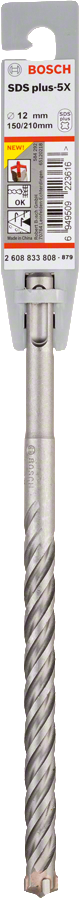 Bosch 2608833808 PRO SDS plus-5X Hammer Drill Bit For rotary hammer drills 12 x 150 x 210 mm