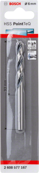 Bosch 2608577167 HSS Twist Drill Bit PointTeQ For rotary drills/drivers 6.0mm