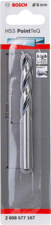 Bosch 2608577167 HSS Twist Drill Bit PointTeQ For rotary drills/drivers 6.0mm