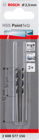Bosch 2608577156 HSS Twist Drill Bit PointTeQ For rotary drills/drivers 2.5mm