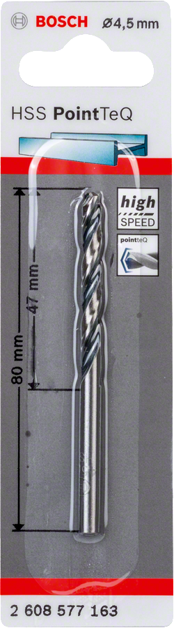 Bosch 2608577163 HSS Twist Drill Bit PointTeQ For rotary drills/drivers 4.5mm
