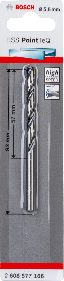 Bosch 2608577166 HSS Twist Drill Bit PointTeQ For rotary drills/drivers 5.5mm