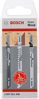 Bosch 2607011436 Jigsaw Blade Wood Pack, 15-Pieces For jigsaws