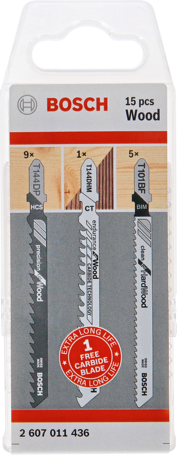 Bosch 2607011436 Jigsaw Blade Wood Pack, 15-Pieces For jigsaws