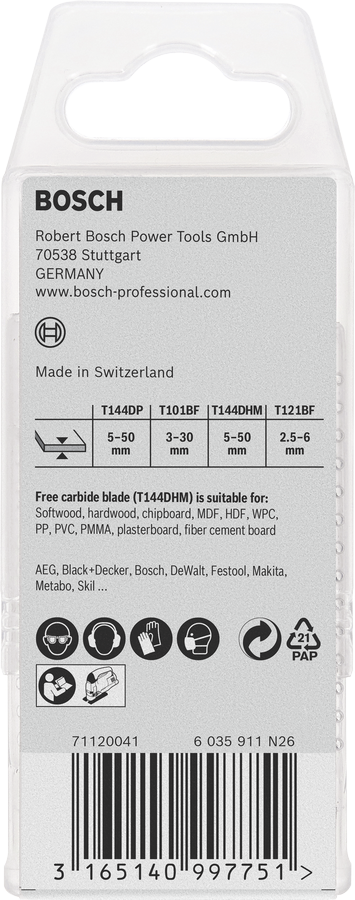 Bosch 2607011437 Jigsaw Blade Wood and Metal Pack, 15-Pieces For jigsaws