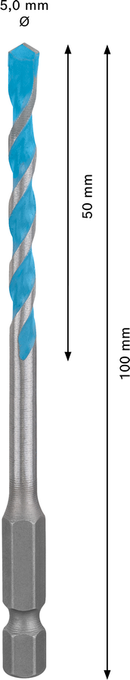 Bosch 2608900571  EXPERT HEX-9 Multi Construction Drill Bit For impact drill/drivers, For rotary drills/drivers, For impact screwdrivers 5 x 50 x 100 mm