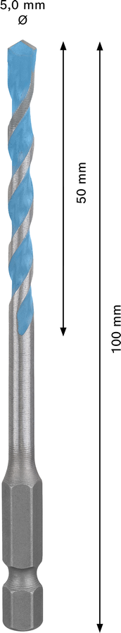 Bosch 2608900571  EXPERT HEX-9 Multi Construction Drill Bit For impact drill/drivers, For rotary drills/drivers, For impact screwdrivers 5 x 50 x 100 mm