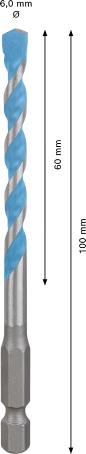 Bosch 2608900574 EXPERT HEX-9 Multi Construction Drill Bit For impact drill/drivers, For rotary drills/drivers, For impact screwdrivers 6 x 60 x 100 mm