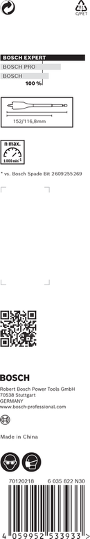 Bosch 2608900319 EXPERT Self Cut Speed Spade Drill Bit For rotary drills/drivers, For impact drill/drivers 20mm x 152mm