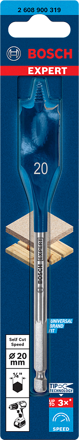 Bosch 2608900319 EXPERT Self Cut Speed Spade Drill Bit For rotary drills/drivers, For impact drill/drivers 20mm x 152mm