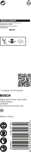 Bosch 2608900591 EXPERT HEX-9 Hard Ceramic Drill Bit For impact drill/drivers, For rotary drills/drivers, For impact screwdrivers 7.0mm