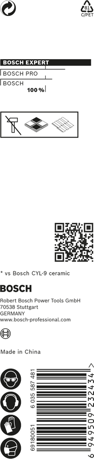 Bosch 2608900591 EXPERT HEX-9 Hard Ceramic Drill Bit For impact drill/drivers, For rotary drills/drivers, For impact screwdrivers 7.0mm