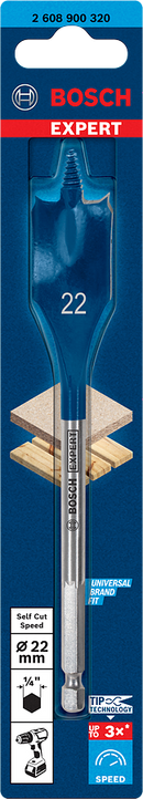 Bosch 2608900320 EXPERT Self Cut Speed Spade Drill Bit For rotary drills/drivers, For impact drill/drivers 22mm x 152mm