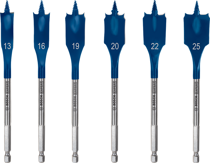 Bosch 2608900333 EXPERT Self Cut Speed Spade Drill Bit Set For rotary drills/drivers, For impact drill/drivers 13/16/19/20/22/25 mm 6-pc