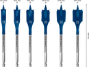 Bosch 2608900333 EXPERT Self Cut Speed Spade Drill Bit Set For rotary drills/drivers, For impact drill/drivers 13/16/19/20/22/25 mm 6-pc