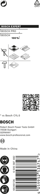 Bosch 2608900581 EXPERT HEX-9 Multi Construction Drill Bit For impact drill/drivers, For rotary drills/drivers, For impact screwdrivers 8 x 50 x 100 mm