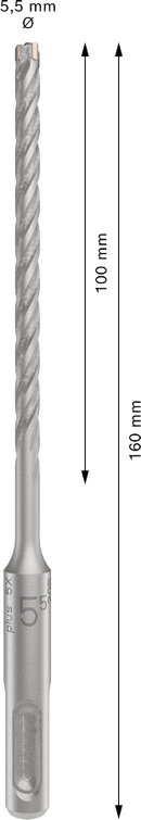 Bosch 2608833775 PRO SDS plus-5X Hammer Drill Bit, 5.5 x 100 x 160 mm