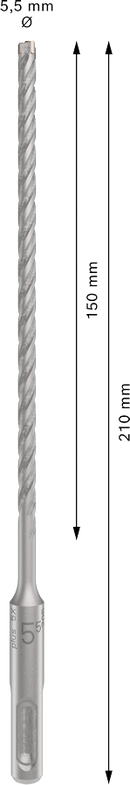 Bosch 2608833776 PRO SDS plus-5X Hammer Drill Bit For rotary hammer drills 5.5 x 150 x 210 mm