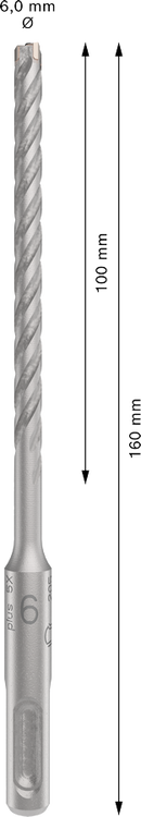 Bosch 2608833778 PRO SDS plus-5X Hammer Drill Bit For rotary hammer drills 6 x 100 x 160 mm