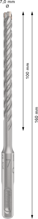Bosch 2608833786 PRO SDS plus-5X Hammer Drill Bit For rotary hammer drills 7 x 100 x 160 mm