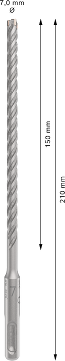 Bosch 2608833787 PRO SDS plus-5X Hammer Drill Bit For rotary hammer drills 7 x 150 x 210 mm