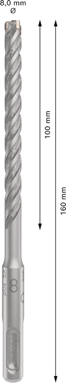 Bosch 2608833789 PRO SDS plus-5X Hammer Drill Bit For rotary hammer drills 8 x 100 x 160 mm