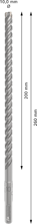 Bosch 2608833800 PRO SDS plus-5X Hammer Drill Bit For rotary hammer drills 10 x 200 x 260 mm