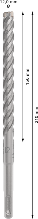 Bosch 2608833808 PRO SDS plus-5X Hammer Drill Bit For rotary hammer drills 12 x 150 x 210 mm