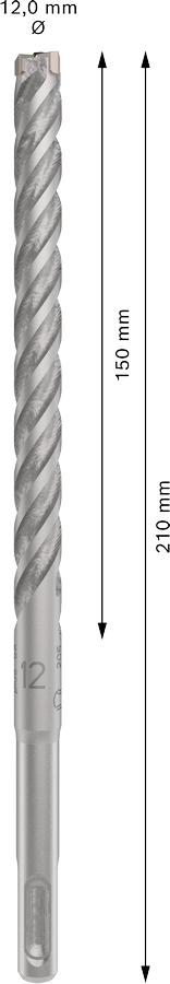 Bosch 2608833808 PRO SDS plus-5X Hammer Drill Bit For rotary hammer drills 12 x 150 x 210 mm